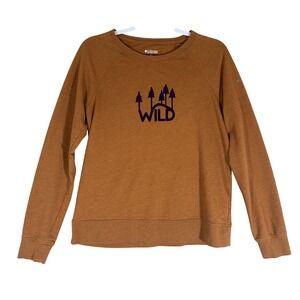 Columbia Wild Graphic Sweatshirt Sz‎ S Crew Neck Copper Rust Purple Outdoors